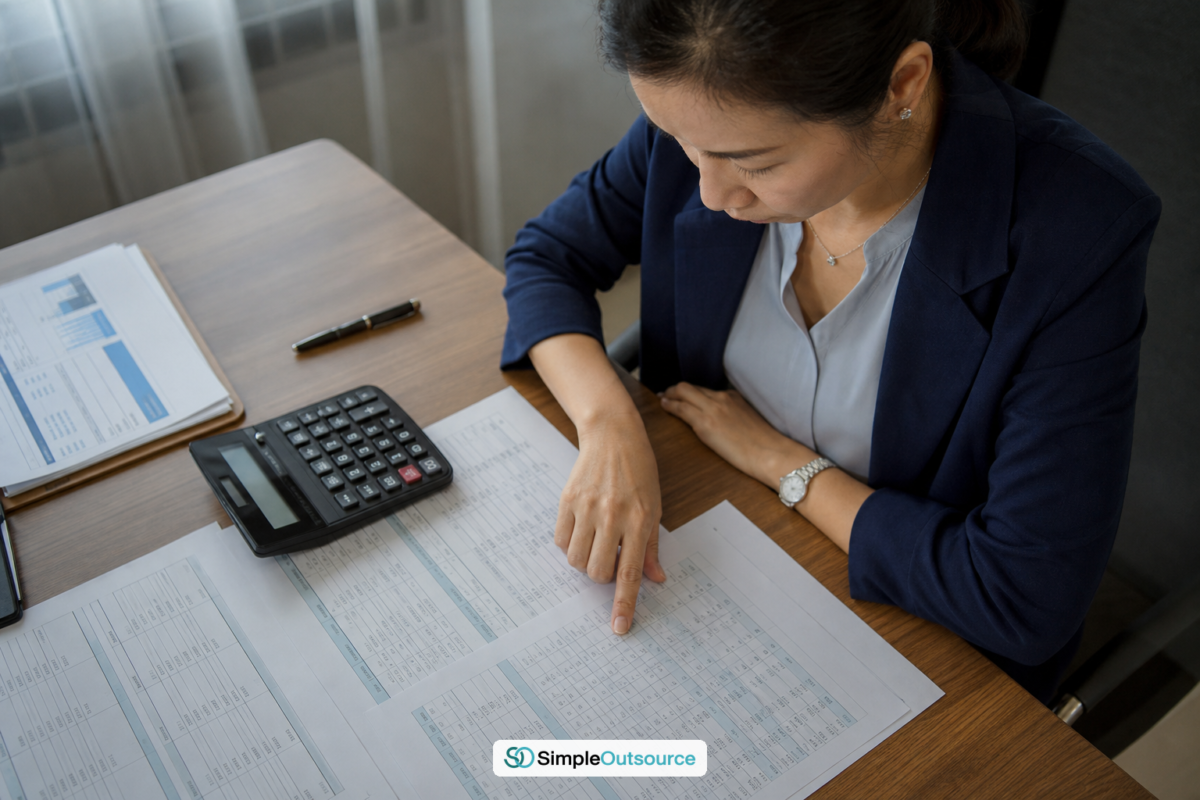 Finance manager in Thailand calculating employer of record cost from a proposal